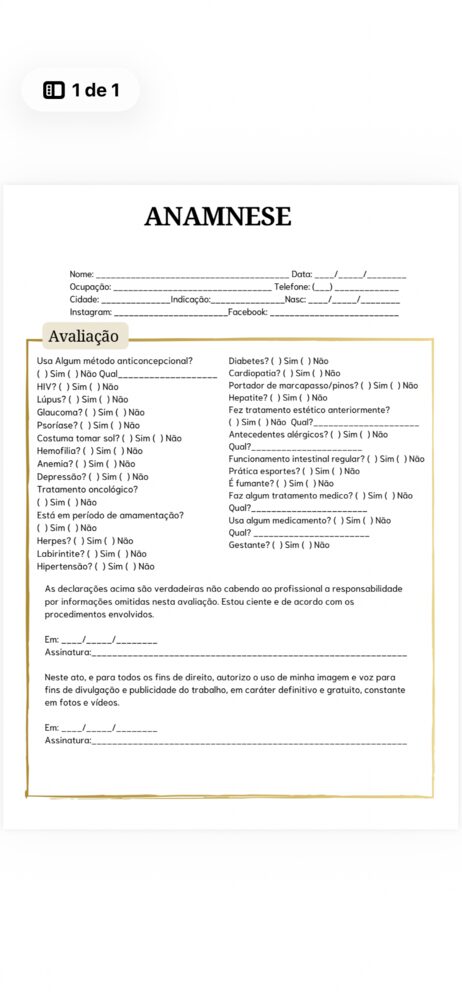 Ficha de Anamnese